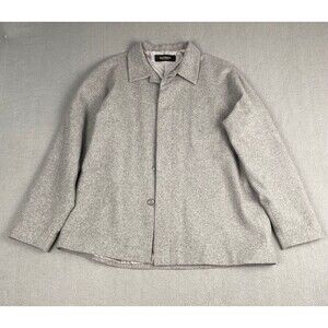 Bachrach Men size L Wool Button Coat Grey Size Large, inner pocket,Made in Italy